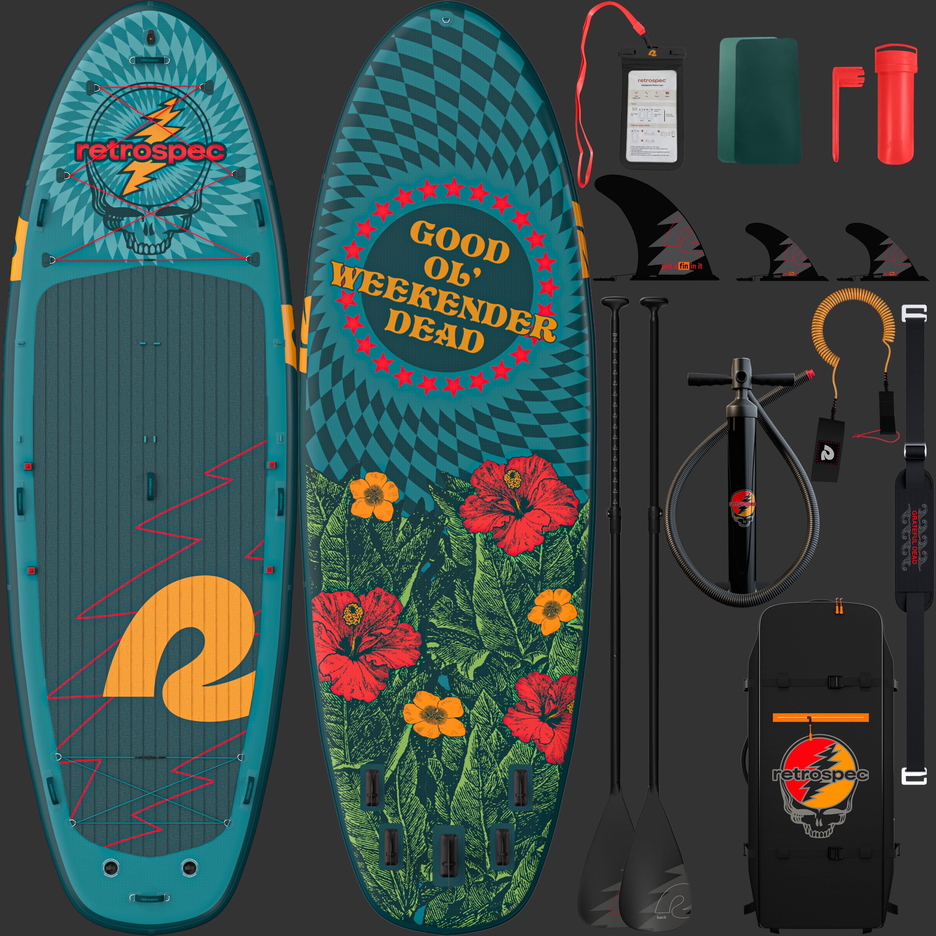 Grateful Dead Weekender Crew XL Multi-Person Inflatable Stand Up Paddle Board 15’