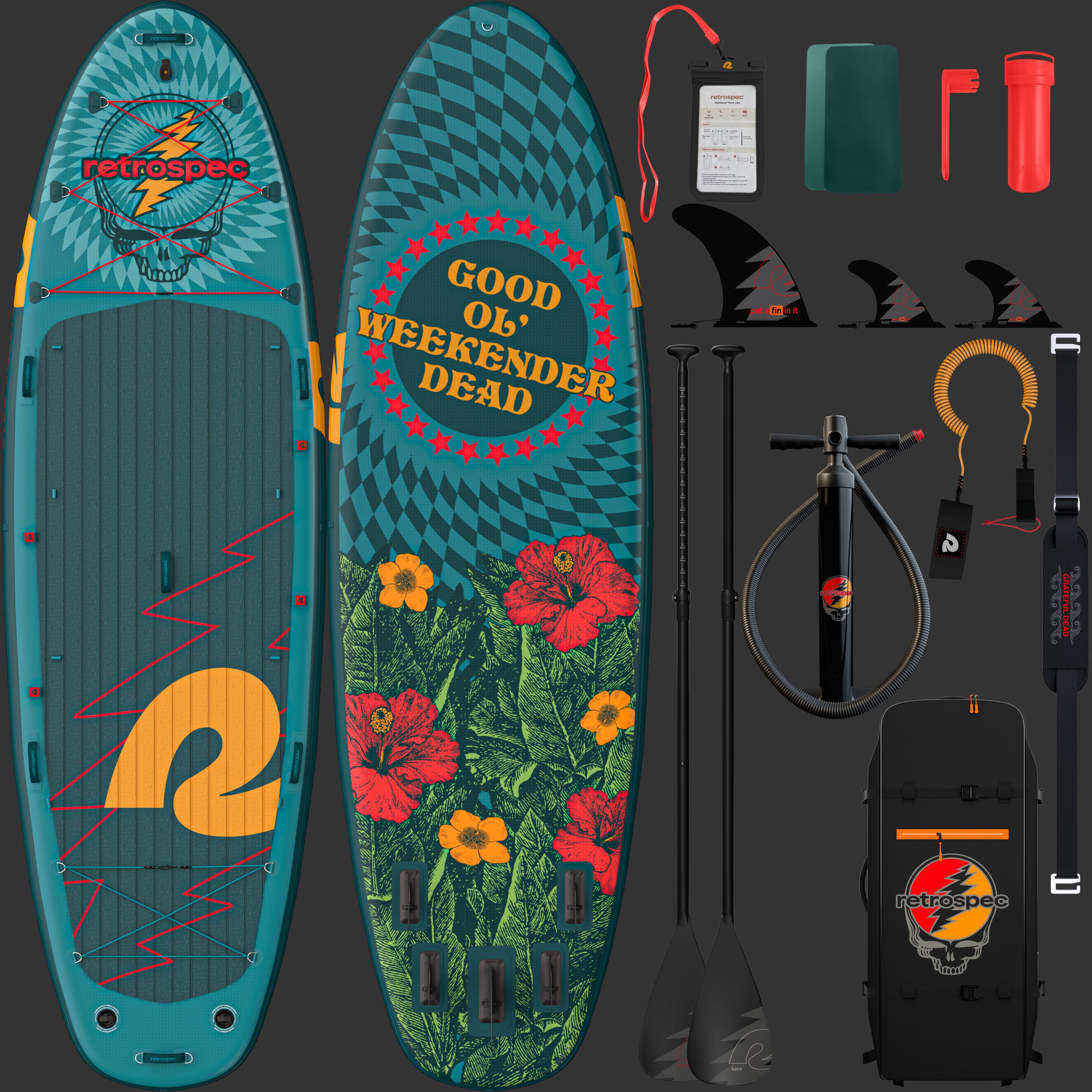 Grateful Dead Weekender Crew Multi-Person Inflatable Stand Up Paddle Board 12’