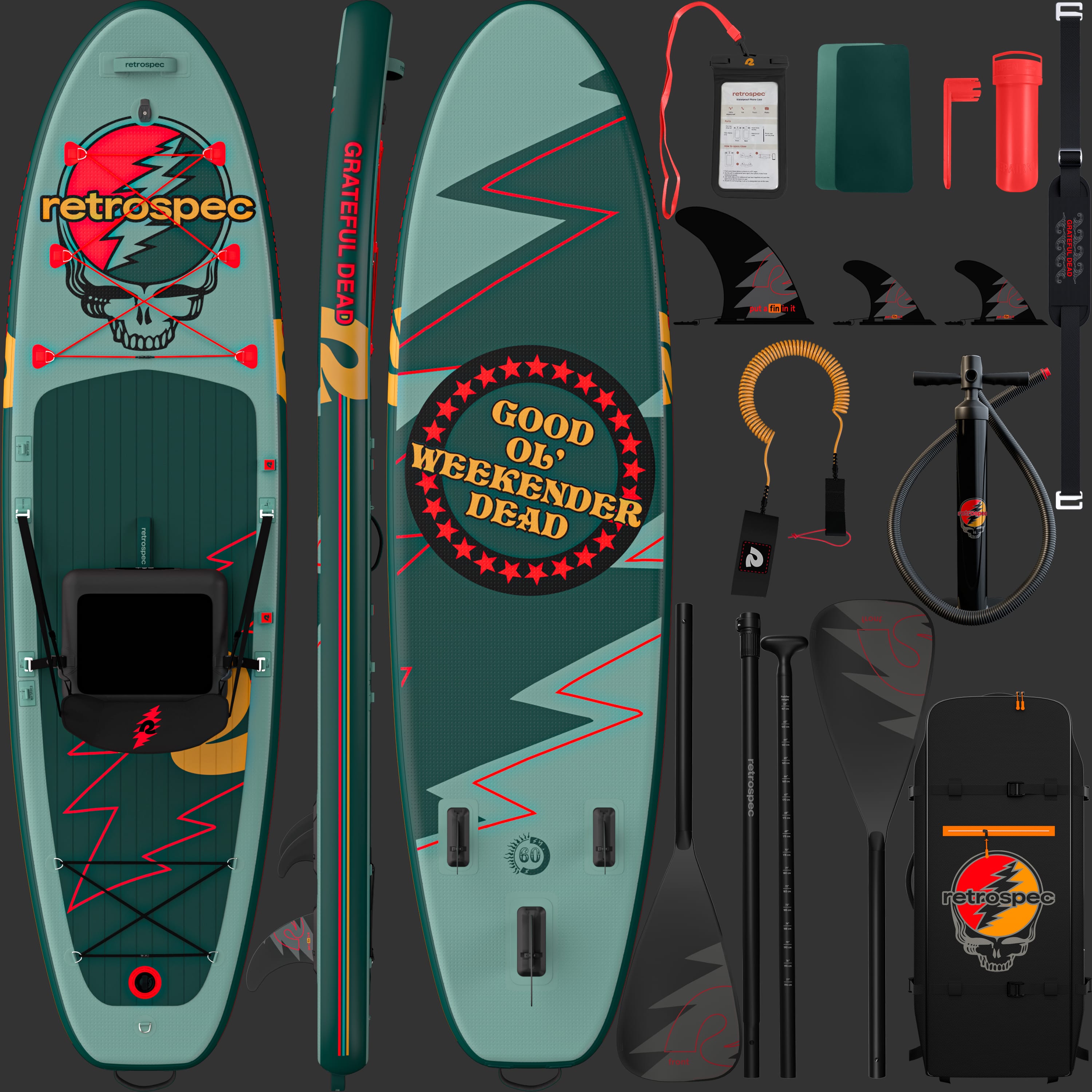 Grateful Dead Weekender Plus Inflatable Stand Up Paddle Board Kayak Hybrid 10'6"