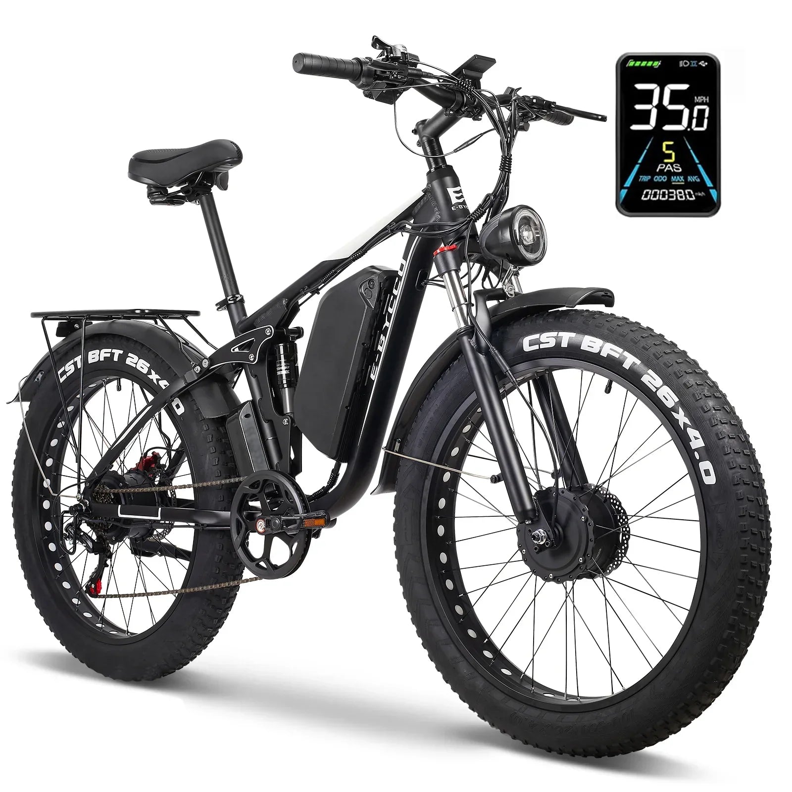 GAMVIRE 26" V7 Electric Bike 59 KM/H 1500W Peak 2000W 52V 19.2AH Battery