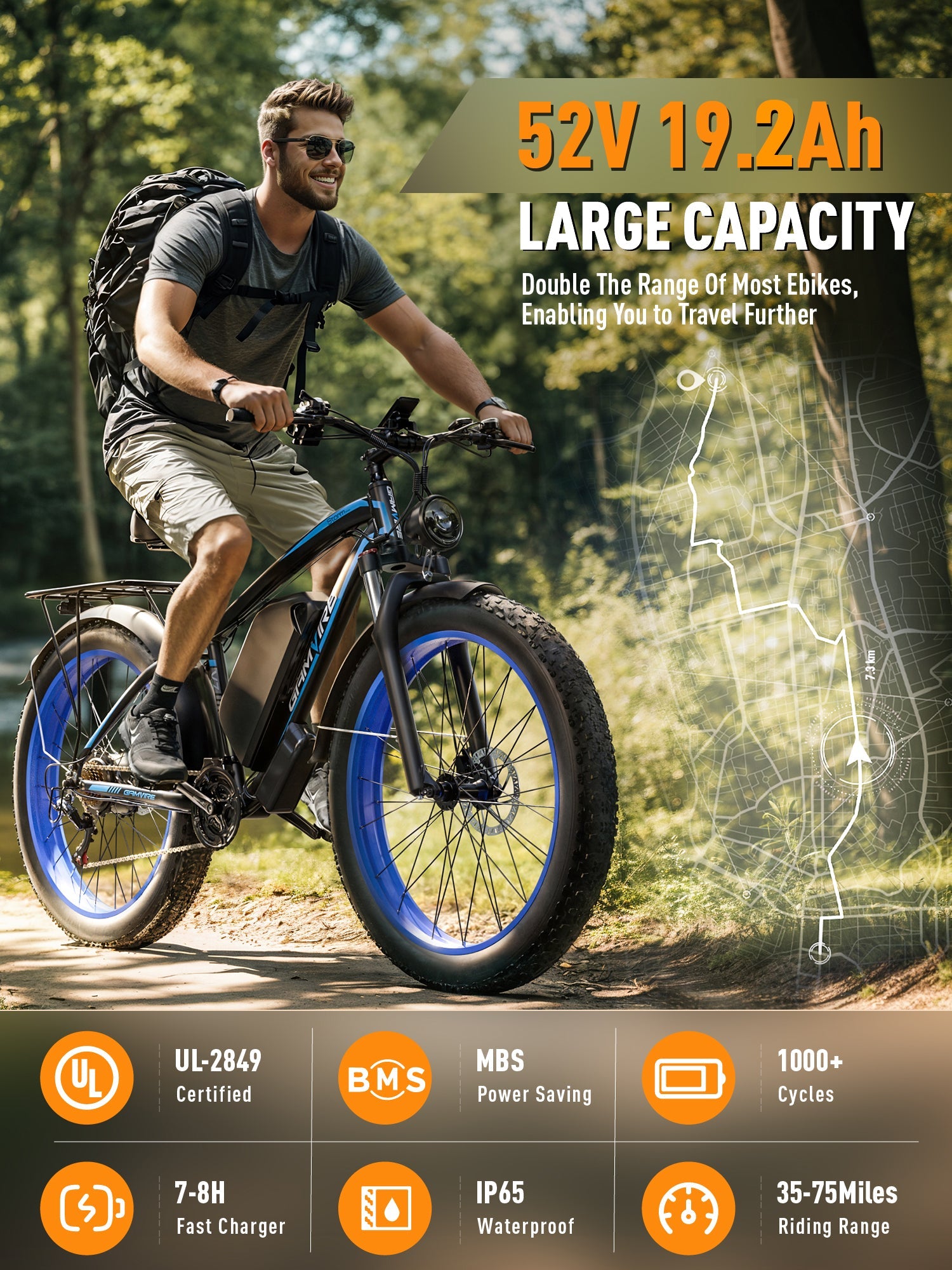 E·Bycco 52V Electric Bike Battery for V7/G7/EB7PRO/EB10