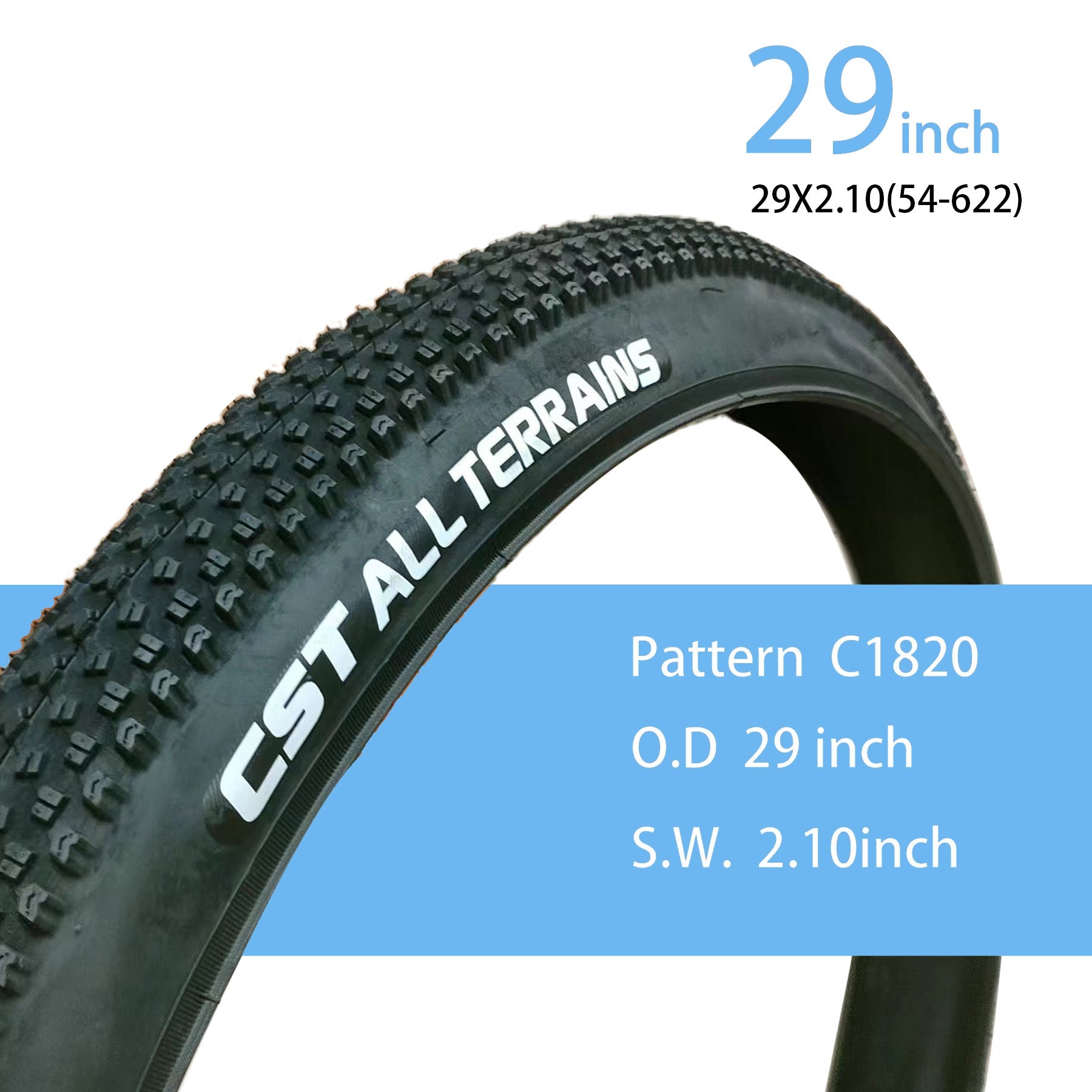 EBycco Bike All Terrain Outer Tire 29"×2.1 / 26''×4.0