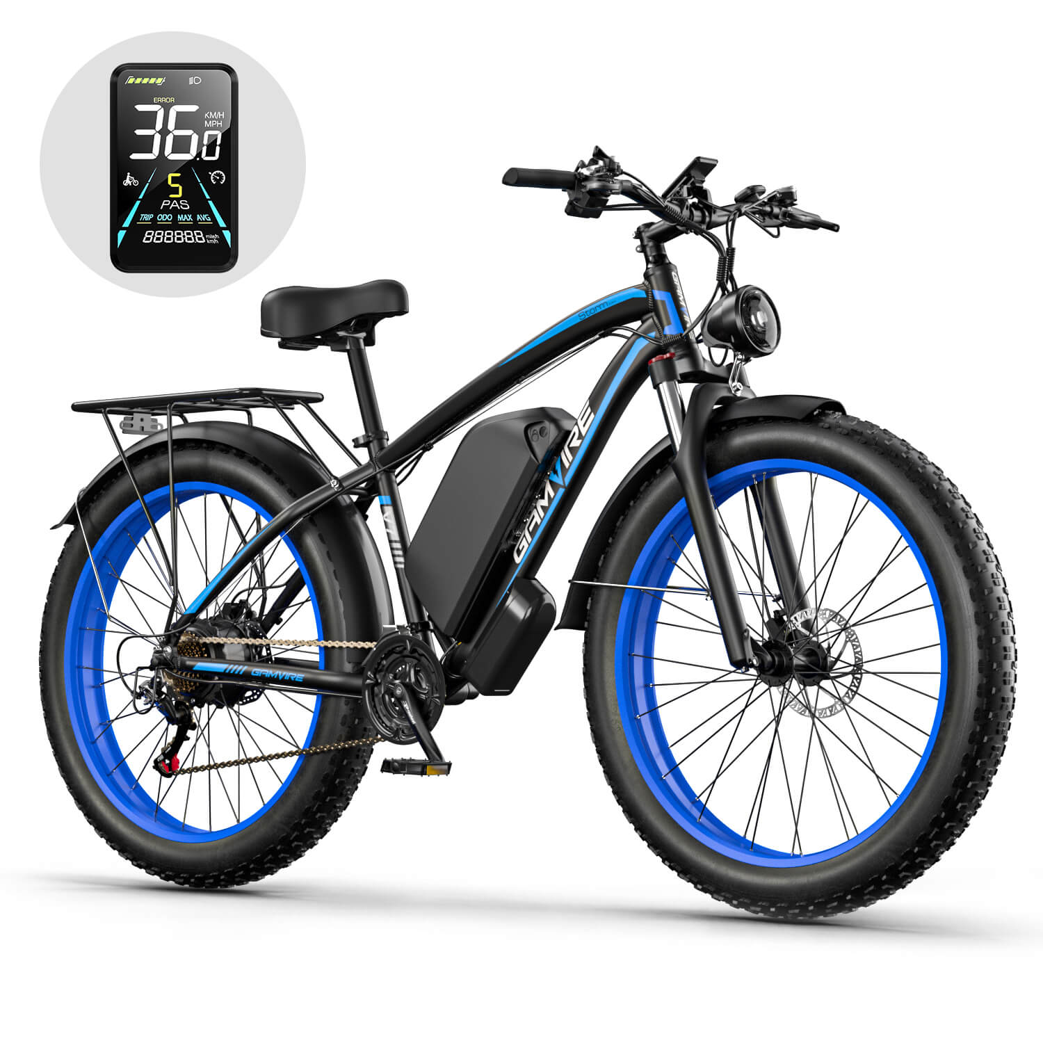 Gamvire 26" V7 Best All Terrain Electric Bike 1000W Peak 1500W 52V 19.2Ah