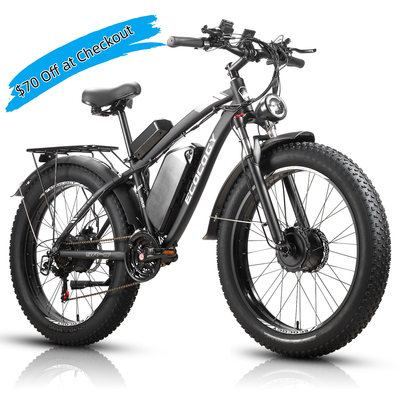 E·BYCCO 26'' G7 4000W Peak 5000W 52V 32Ah Dual Motors Fast Electric Bike