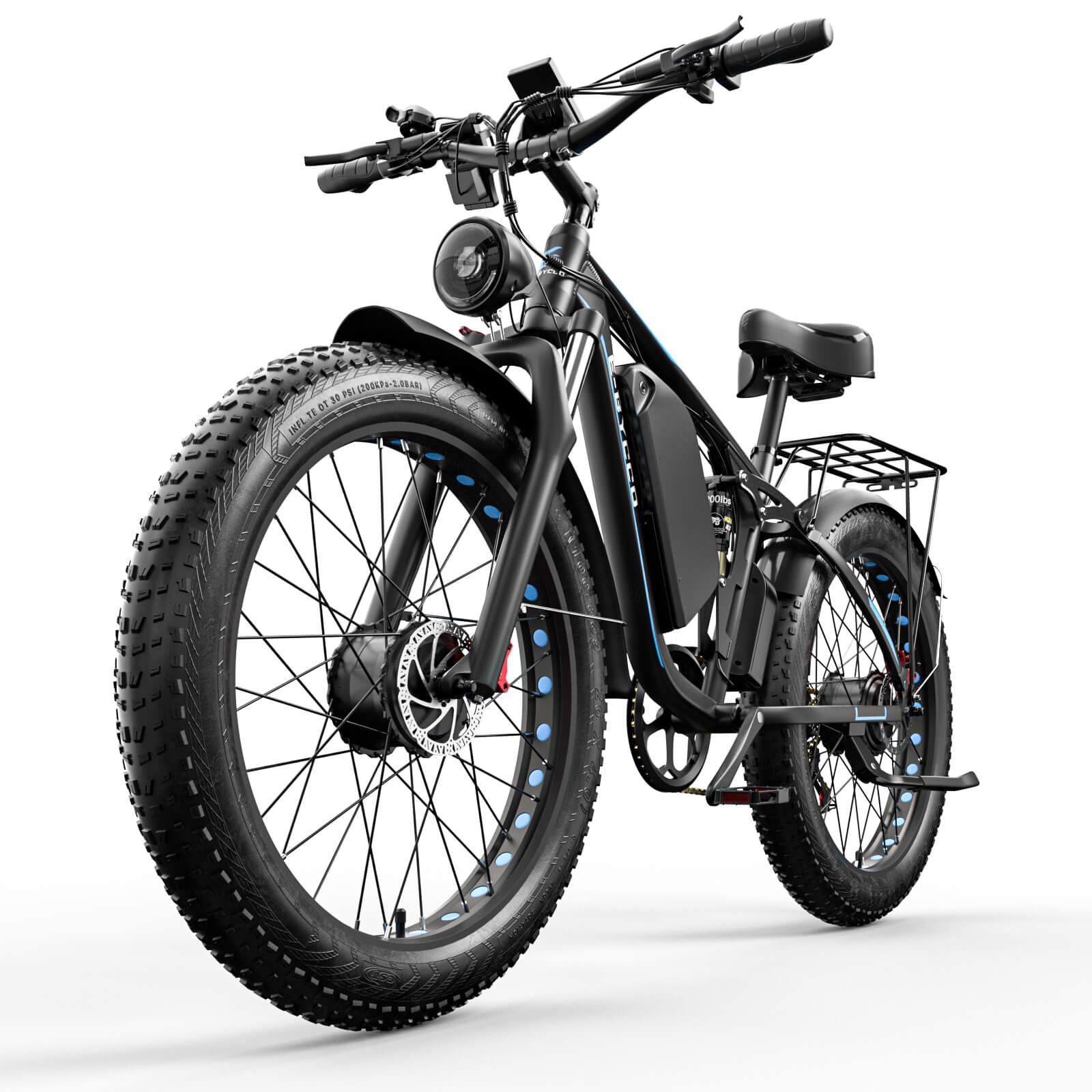 EBYCCO 26" EB7Pro Electric Bike 64 KM/H 2000W Peak 3000W 52V 32AH Battery
