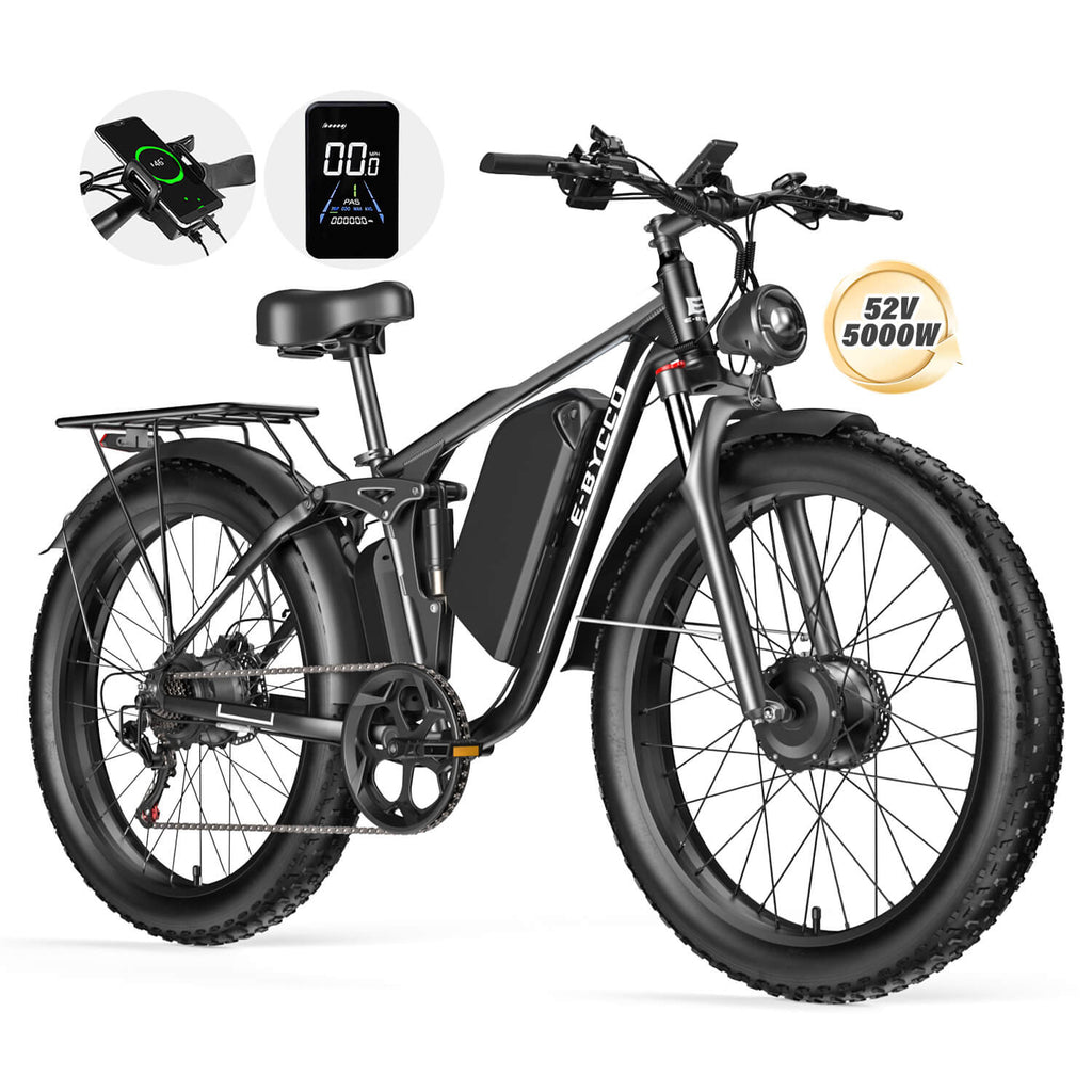 E·BYCCO 24" EB7PRO Dual Motor 4000W Peak 5000W 52V 32Ah Lightweight Electric Bike