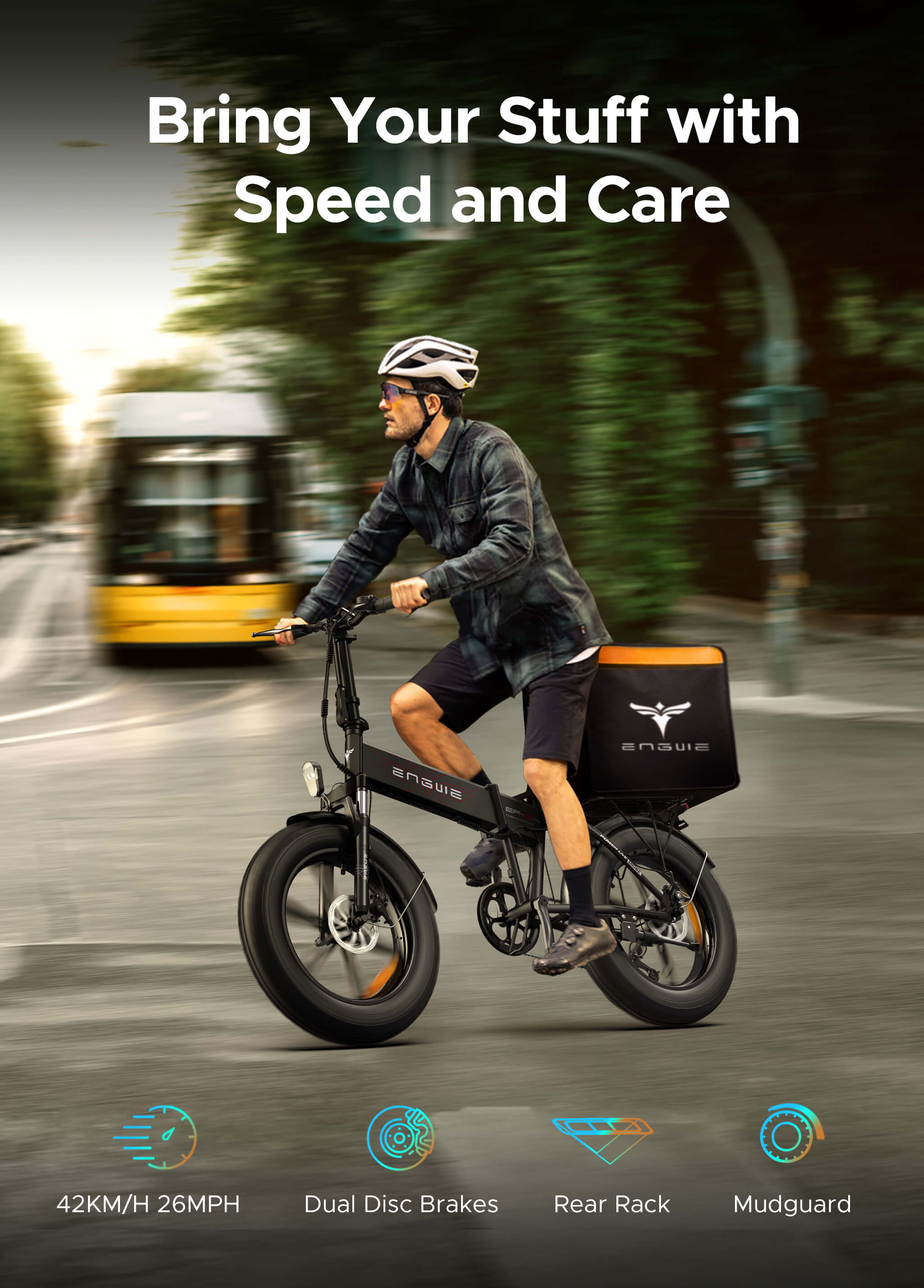EP-2 Pro 120 km Range Max Speed 25 km/h Front Suspension Foldable E-bike