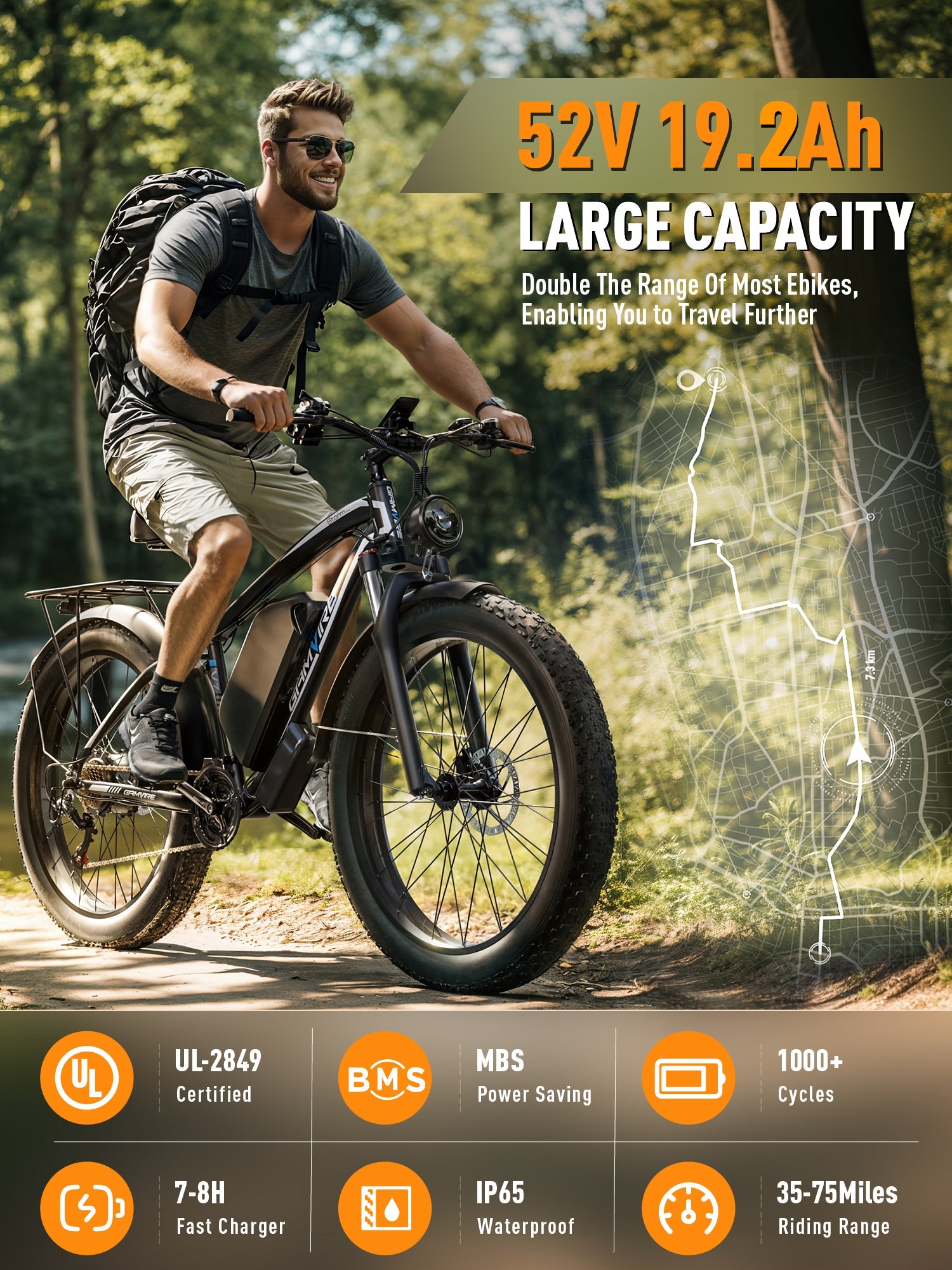 Refurbished 26" V7 electric bicycles 2000W Peak 2500W 52V 19.2Ah