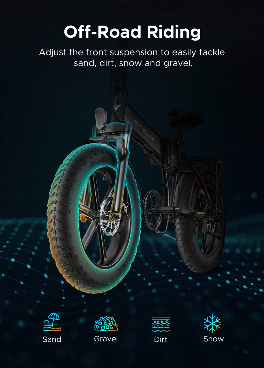 EP-2 Pro 120 km Range Max Speed 25 km/h Front Suspension Foldable E-bike