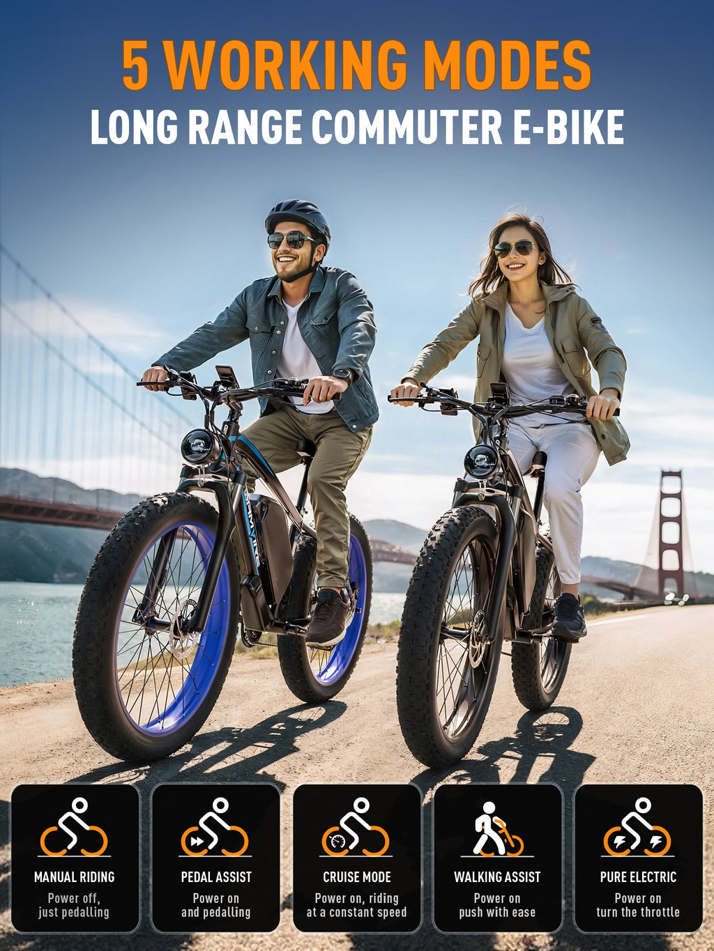 Refurbished 26" V7 electric bicycles 2000W Peak 2500W 52V 19.2Ah