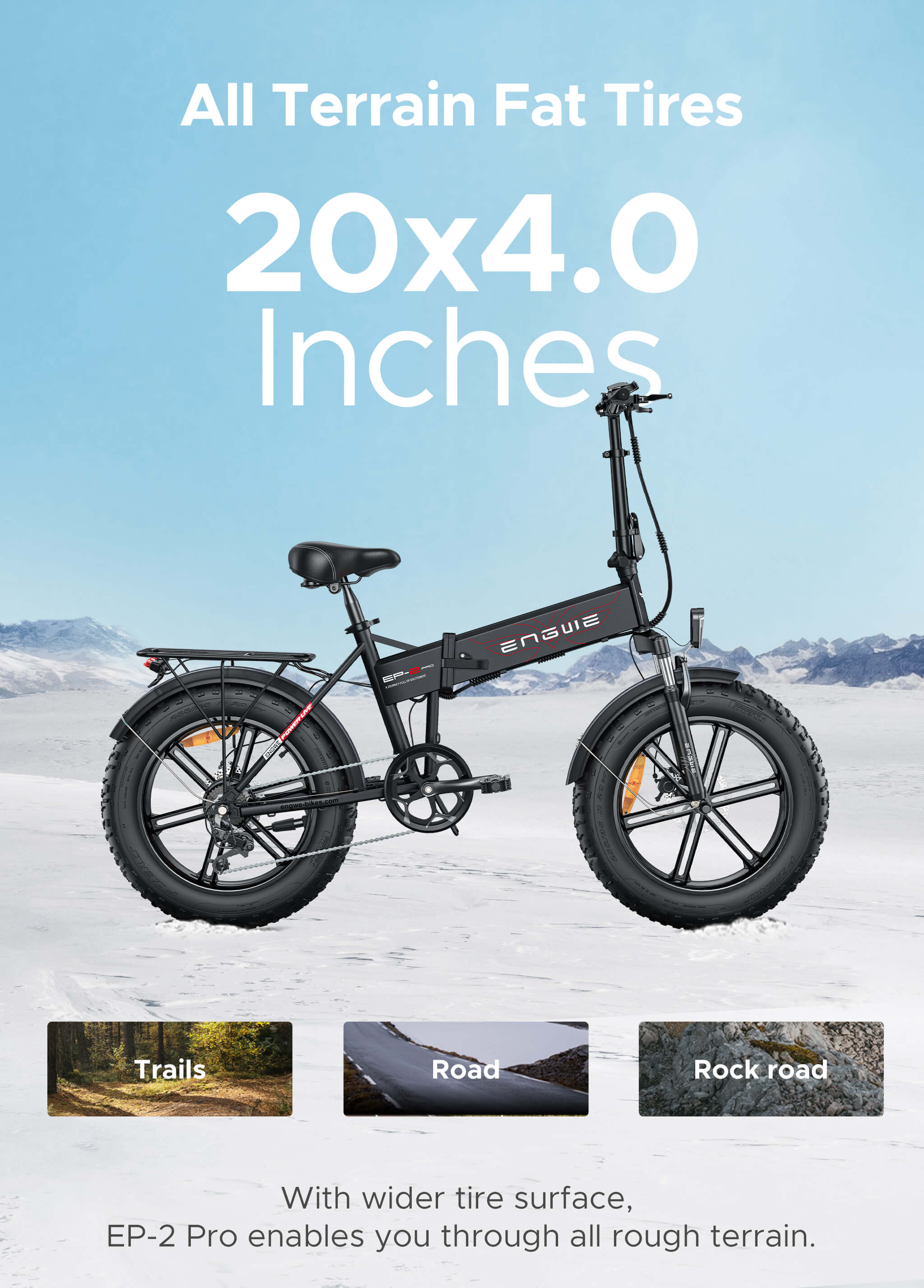EP-2 Pro 120 km Range Max Speed 25 km/h Front Suspension Foldable E-bike