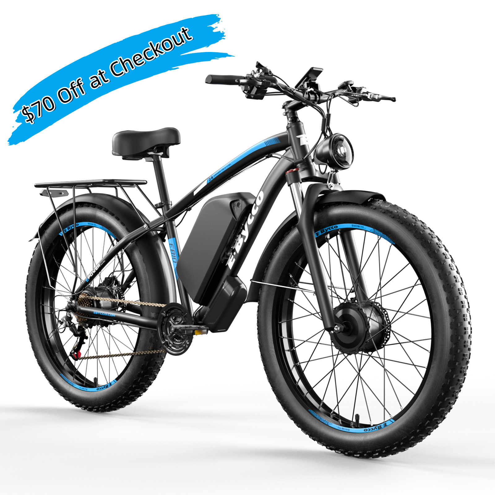 E·BYCCO 24'' EB10 Peak 5000W 52V 32Ah Dual Motors Electric Bike for Women and Men