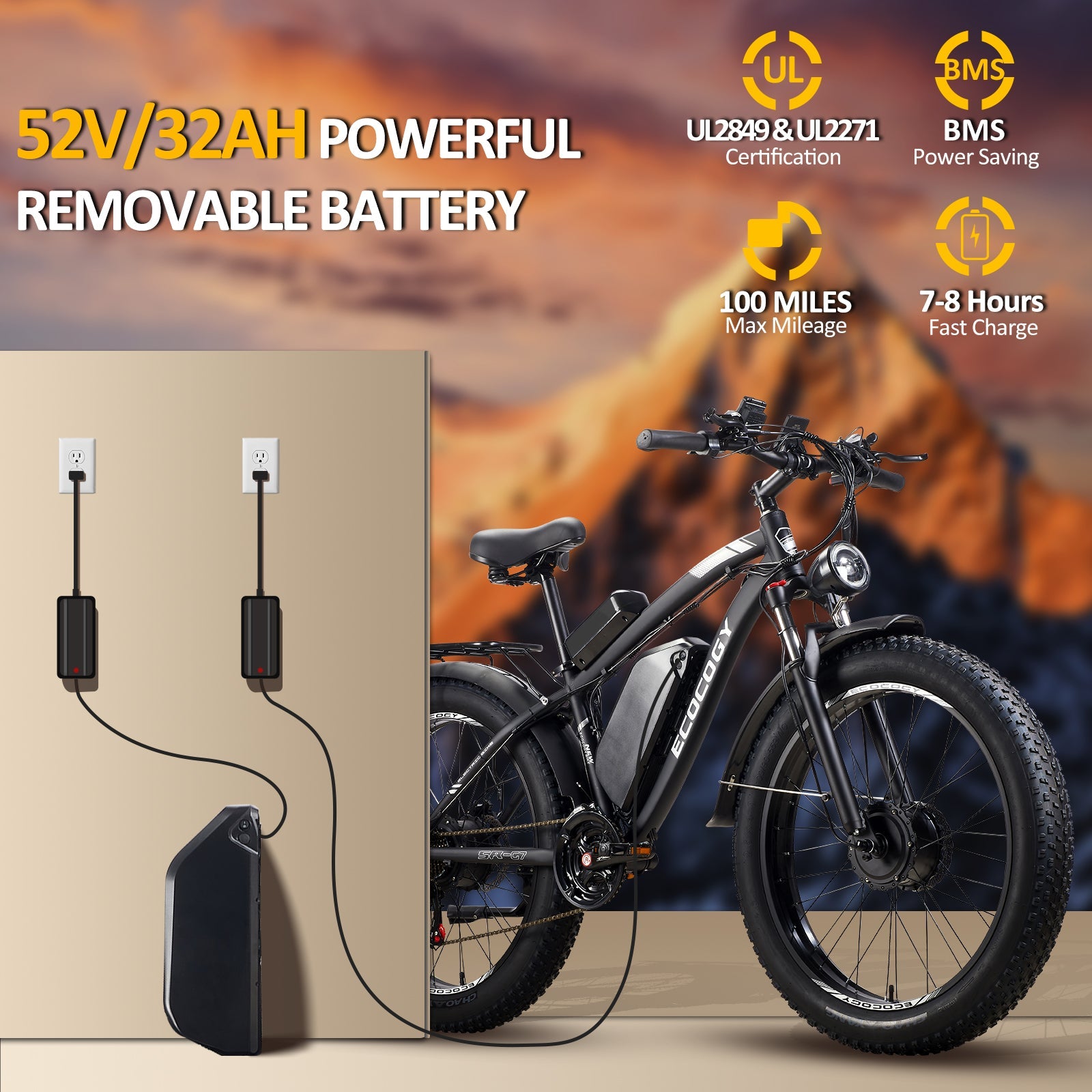 EBYCCO EB10 Refurbished 4000W Peak 5000W Battery 52V 32Ah