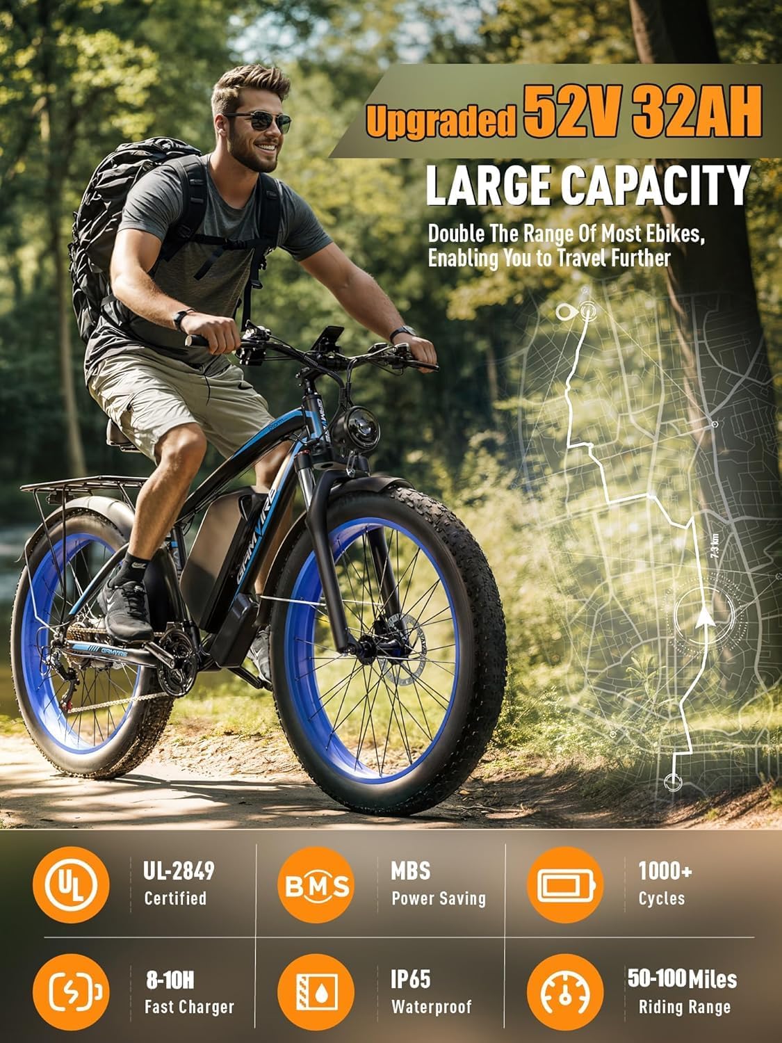 E·Bycco 52V Electric Bike Battery for V7/G7/EB7PRO/EB10