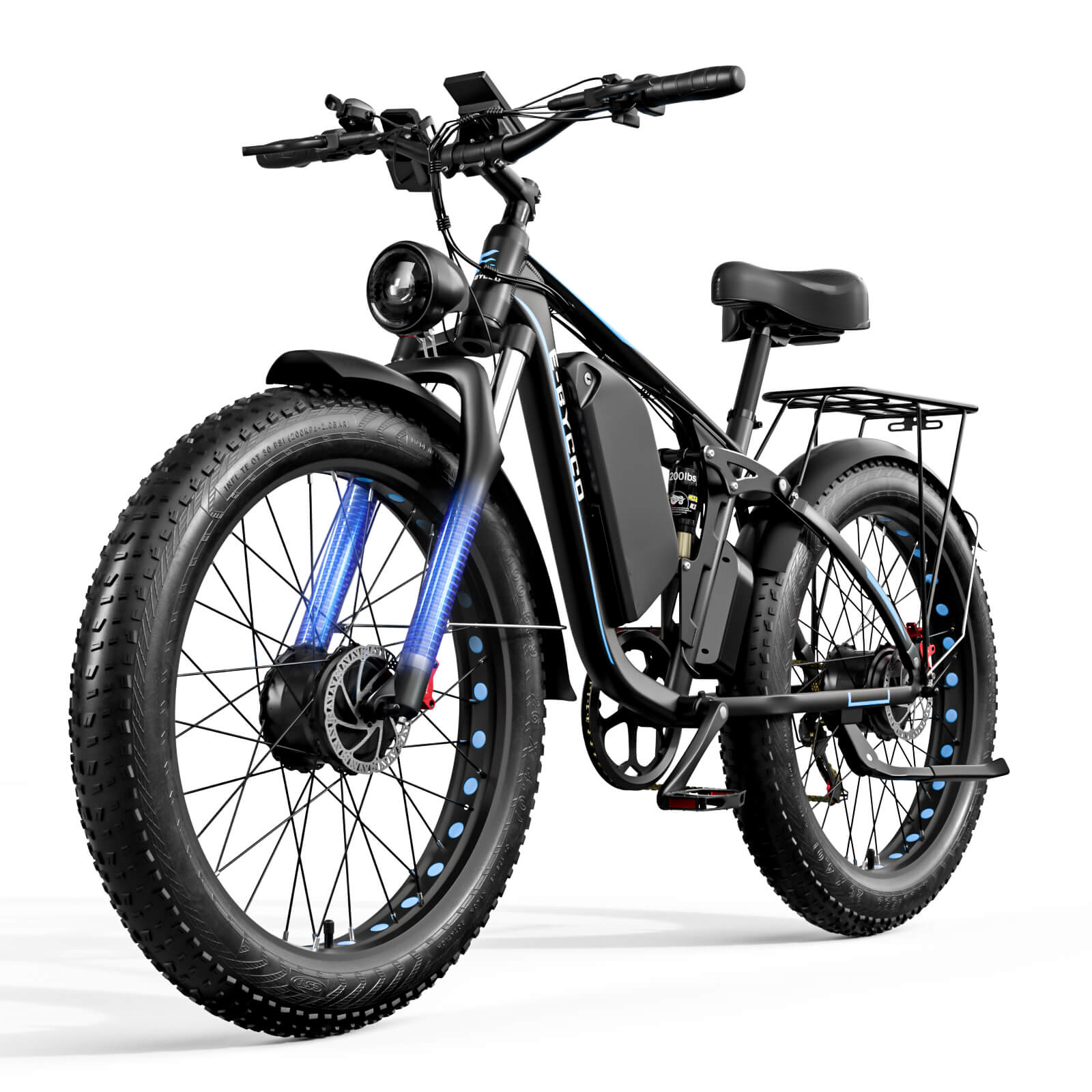 E·Bycco 26"EB7PRO Electric Bike 2000W Peak 3000W 52V23Ah Battery