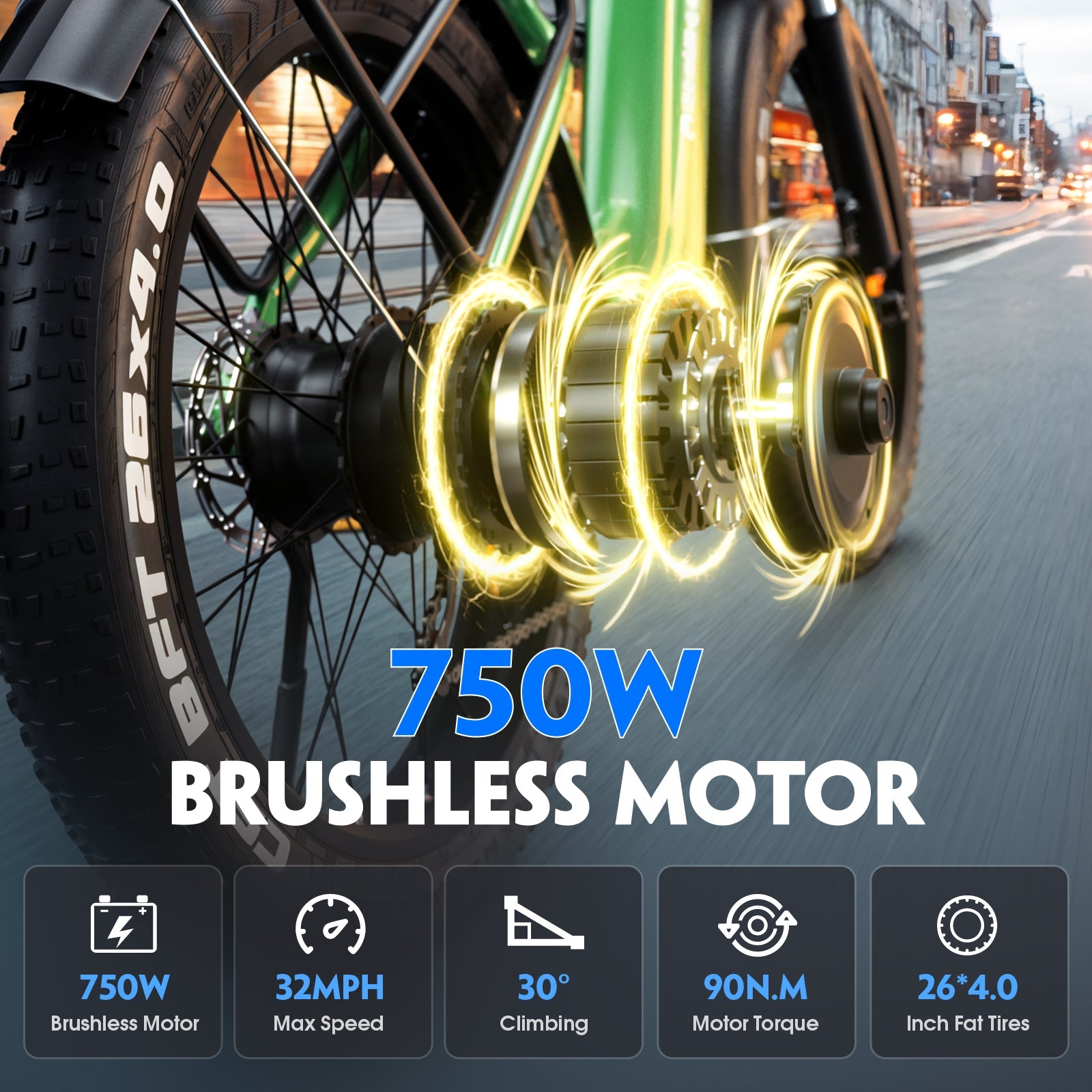 E·BYCCO&DAHON 26" C9 750W Peak 1500W 48V 20Ah Step Through Electric Bike