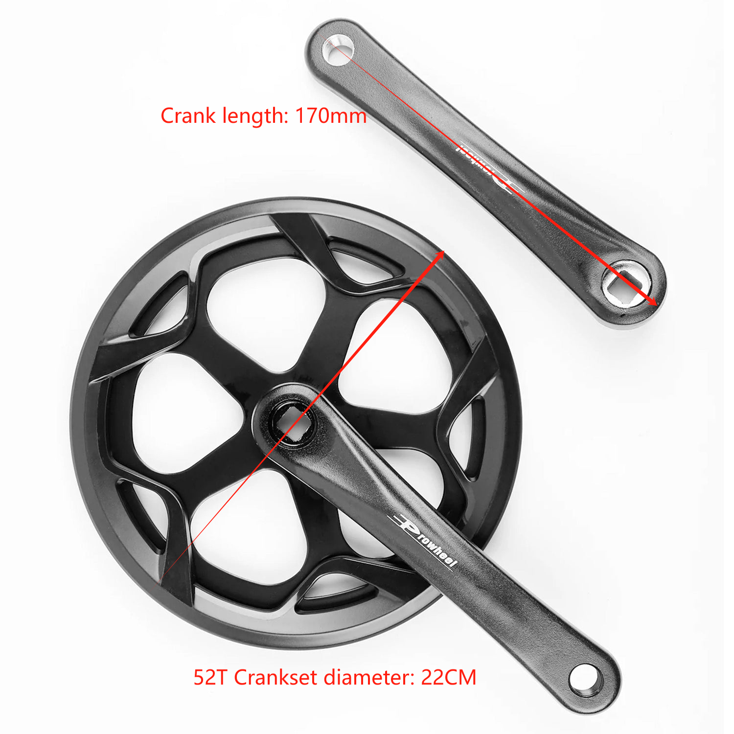 52T CRANKSET/CRANK ARM FOR E·BYCCO E-BIKE EB7PRO