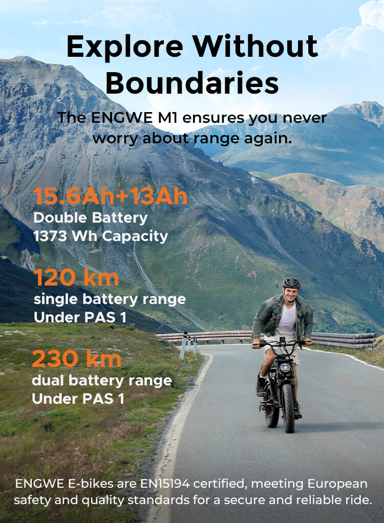 ENGWE M1 65Nm Torque Dual Passenger Motorcycle-styled E-bike